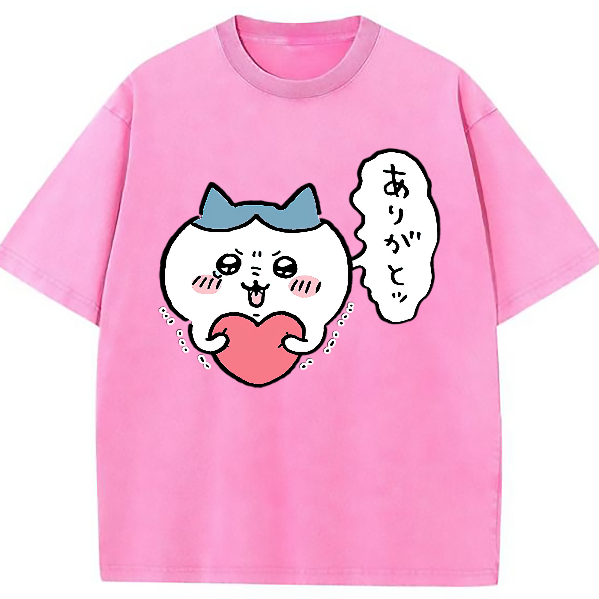（画像用） ちいかわ ハチワレ Chii-kawa hachiware 綿100% ヴィンテージ風 半袖Tシャツ（フロントプリント）